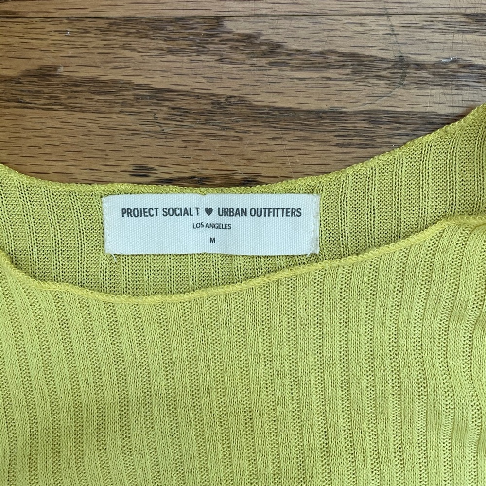 Bright Yellow Ribbed Long Sleeve - Picture 4 of 4
